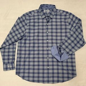 Tommy Bahama Classic Blue Plaid Men's Button-Up Shirt